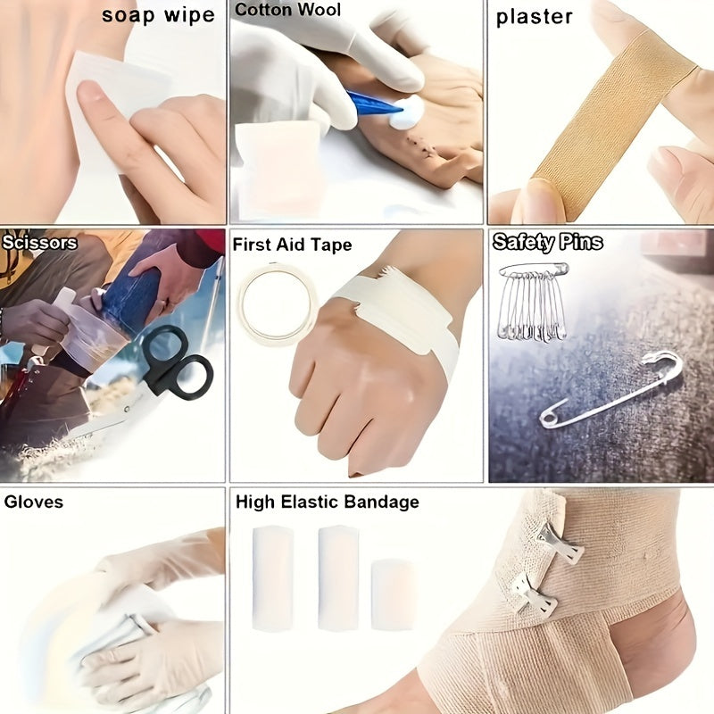 164-Piece Tactical First Aid Kit for Outdoor Activities with Bandages, Scissors, Tweezers, and Thermal Blanket