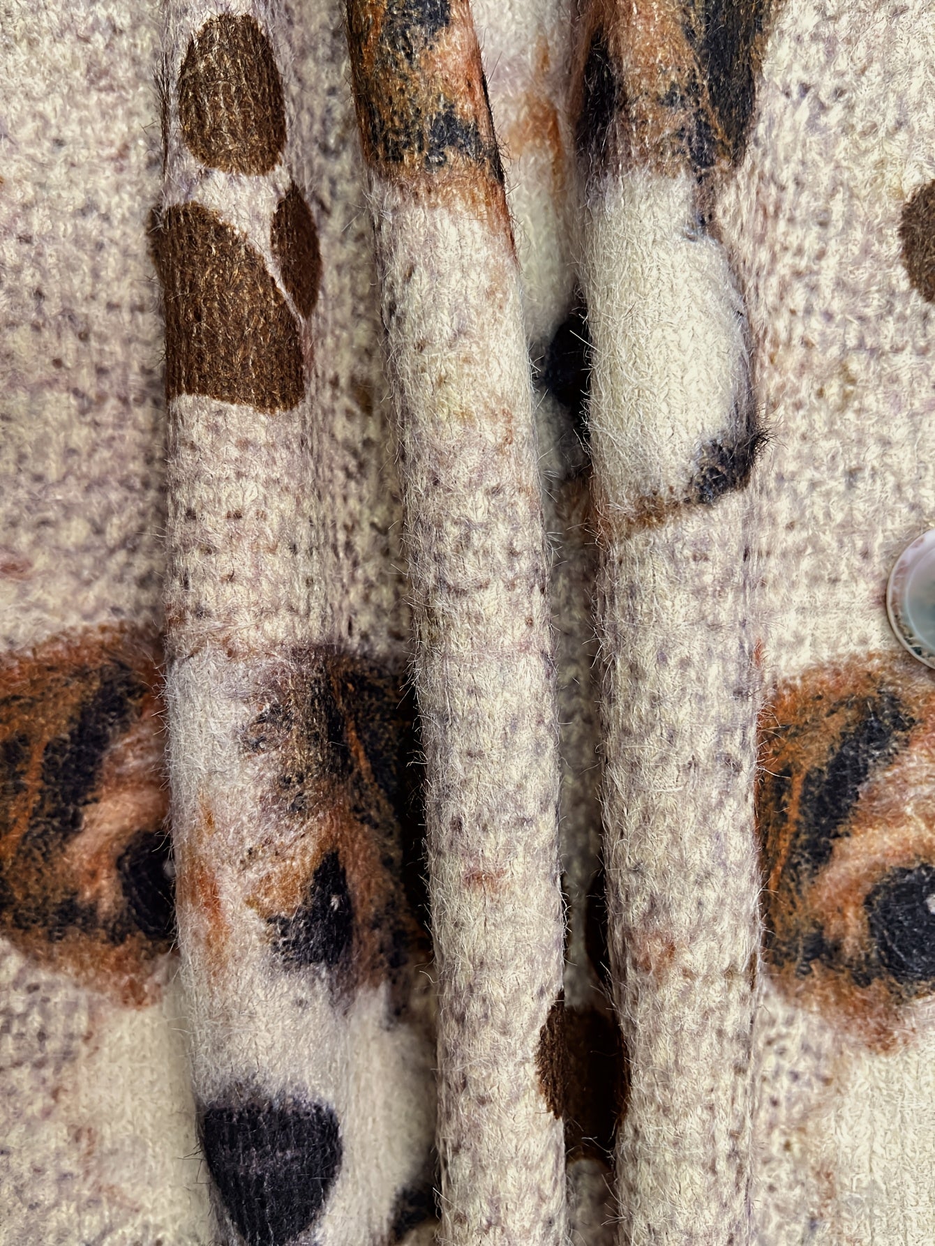 Plus Size Women's V-Neck Cardigan Long Sleeve Dog Print Sweater All-Season