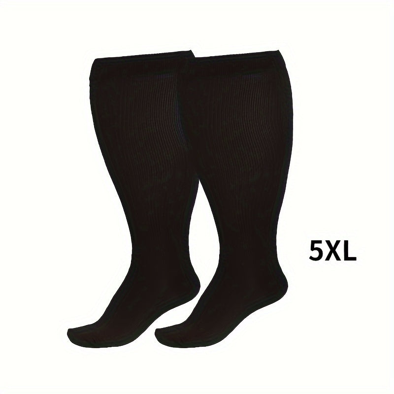 Plus Size Compression Socks for Men and Women Knee Length 20-30 mmHg Breathable Circulation
