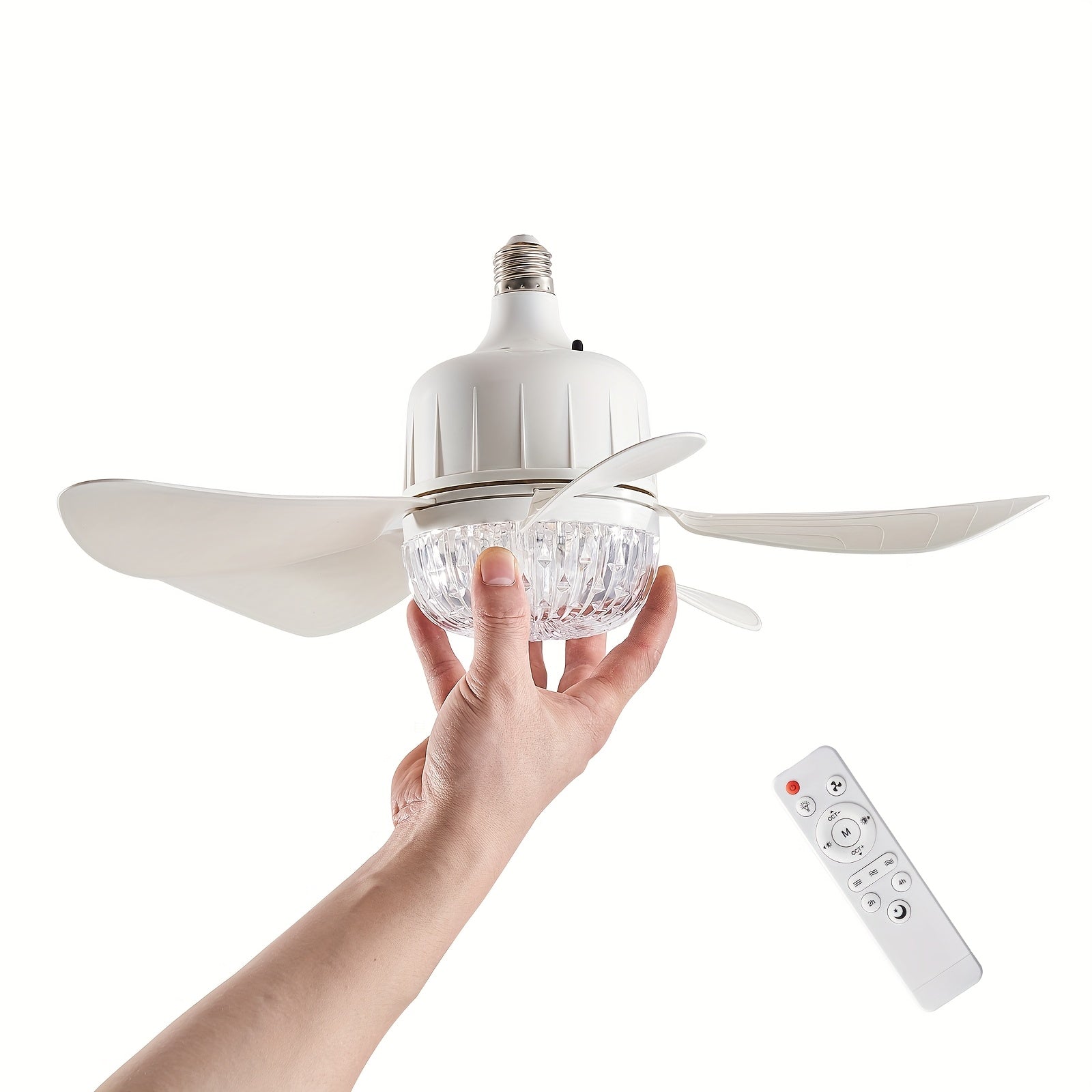 Dimmable Ceiling Fan with Light Remote Control Modern White for Bedroom Kitchen Living Room