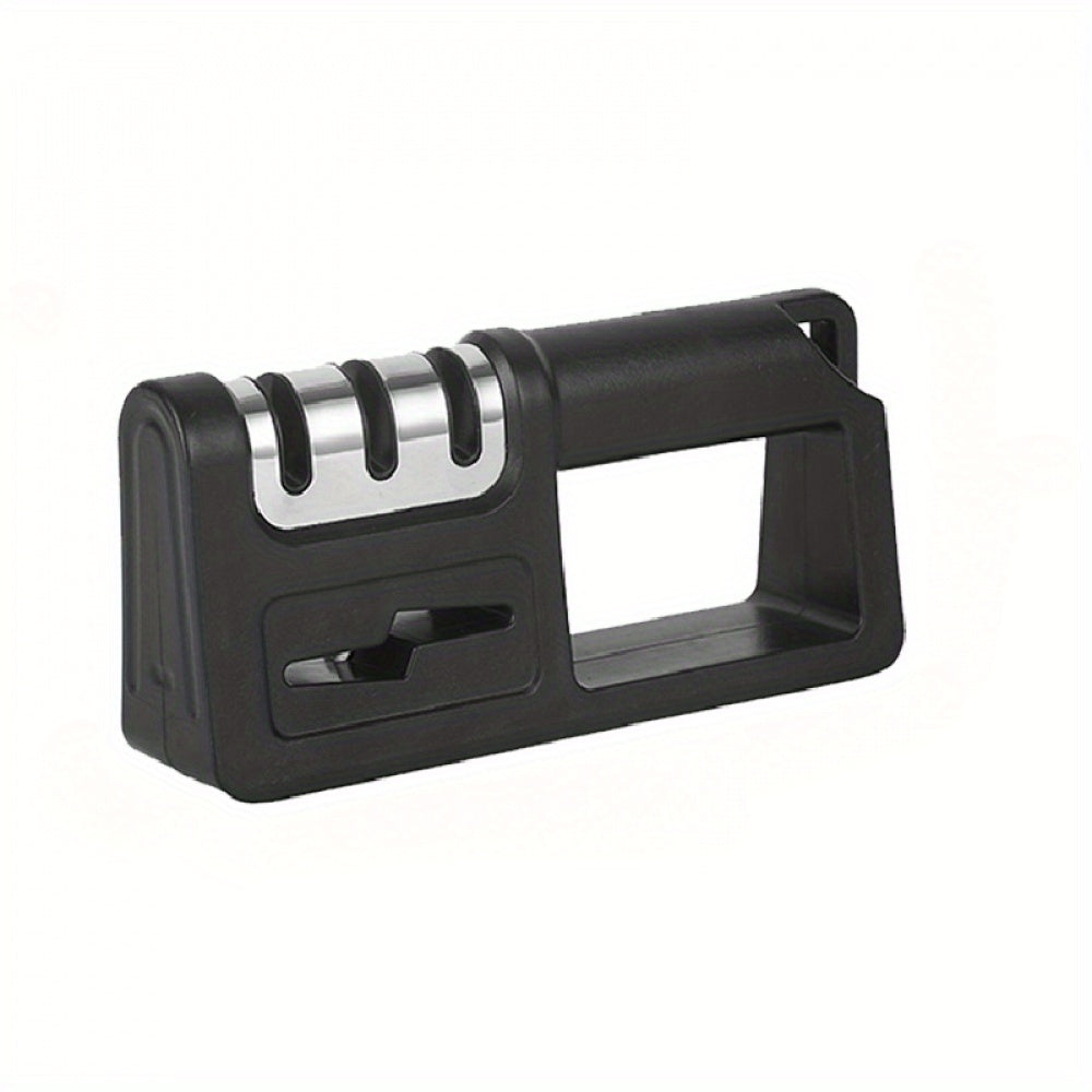 Ko‘p funksiyali 4-in-1 qo‘lda pichoq silliqlash vositasi, qora ABS, metall oshxona qirqish uchun asboblar