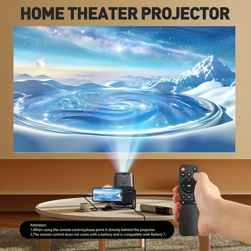 Uy kinoteatr proyektori Kompakt LCD 4K 3D qo'llab-quvvatlash USB AV Type-C Yorqinlik