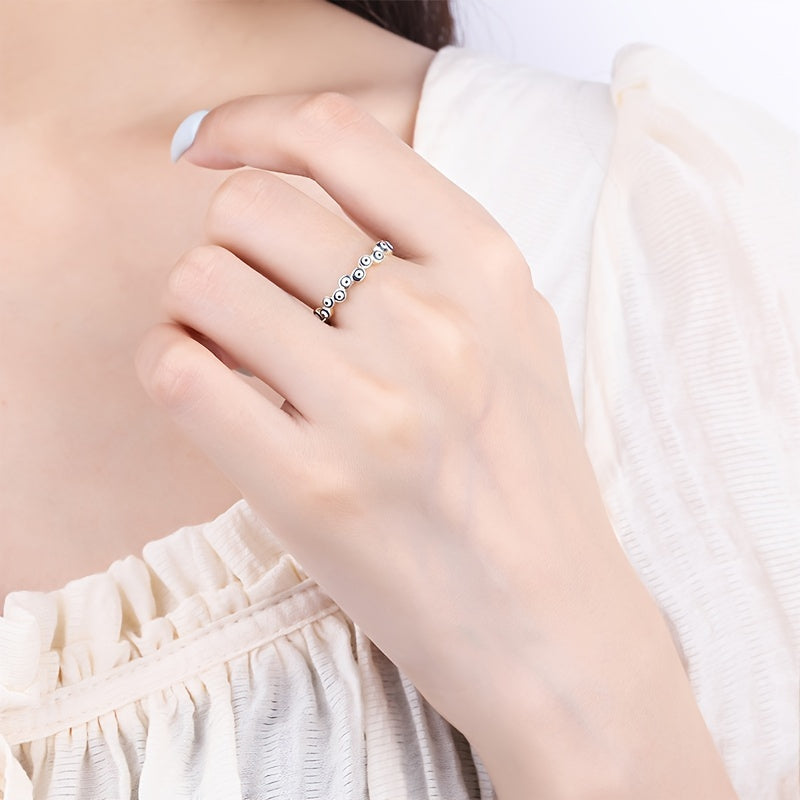 925 Sterling Silver Turkiy Blue Yomon Ko'z Halqa, 14K Oltin Qoplangan, Ayollar Qo'l Zargarlik Sovg'asi