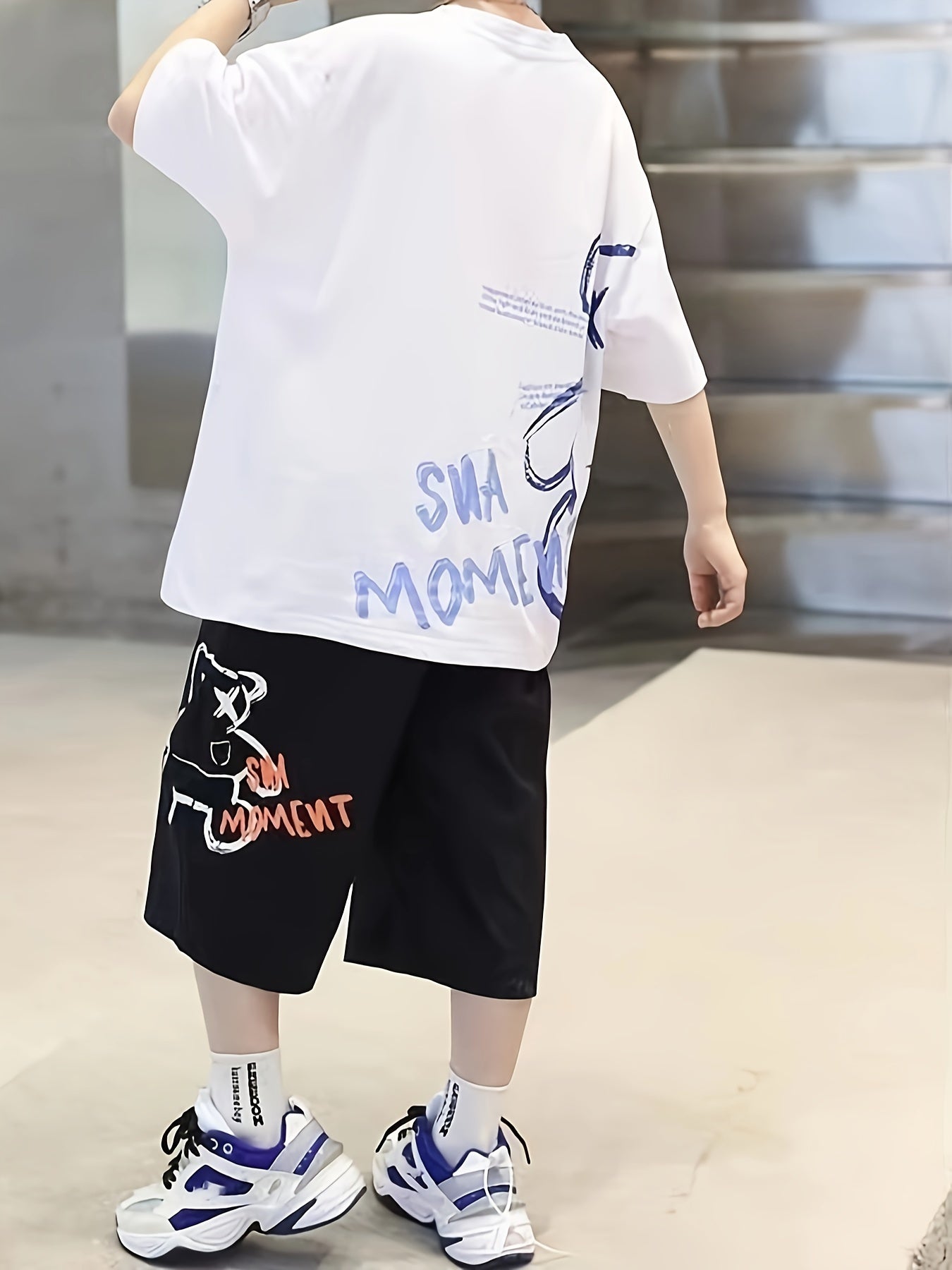 Boys Summer Sports Two-Piece Set Medium-Large Breathable Cotton Polyester Shorts