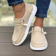 Women's Casual Slip-On Flats Breathable Woven Fabric Low Top Sneakers