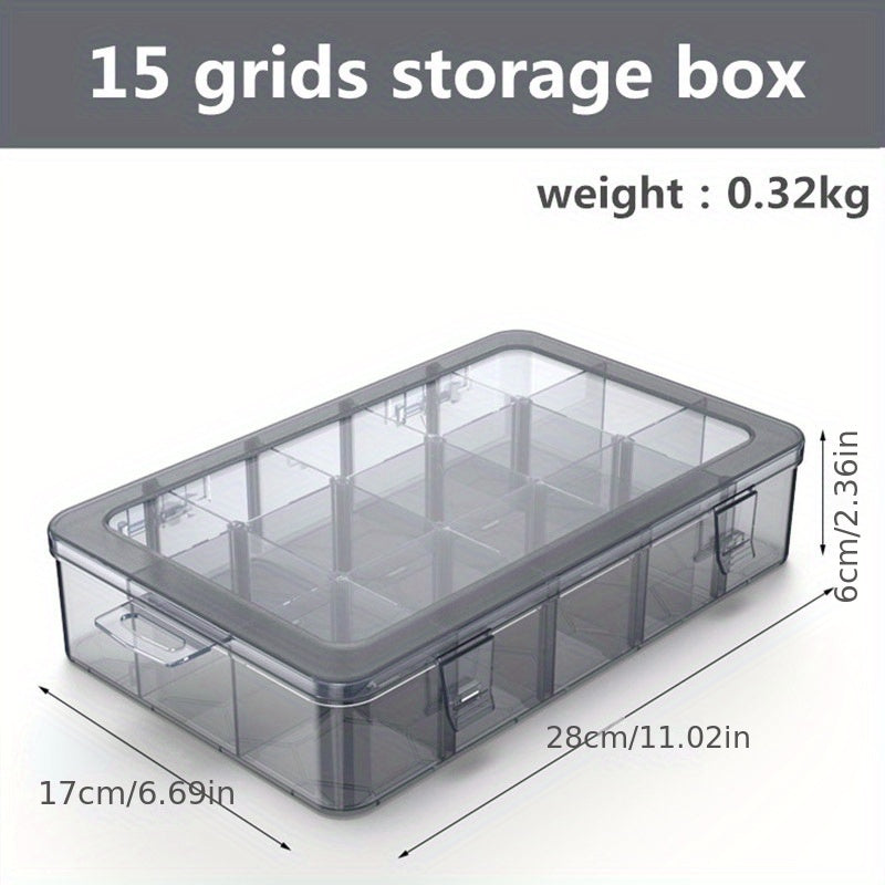 Adjustable Storage Container for Jewelry Electronics Components Plastic Box with Grids