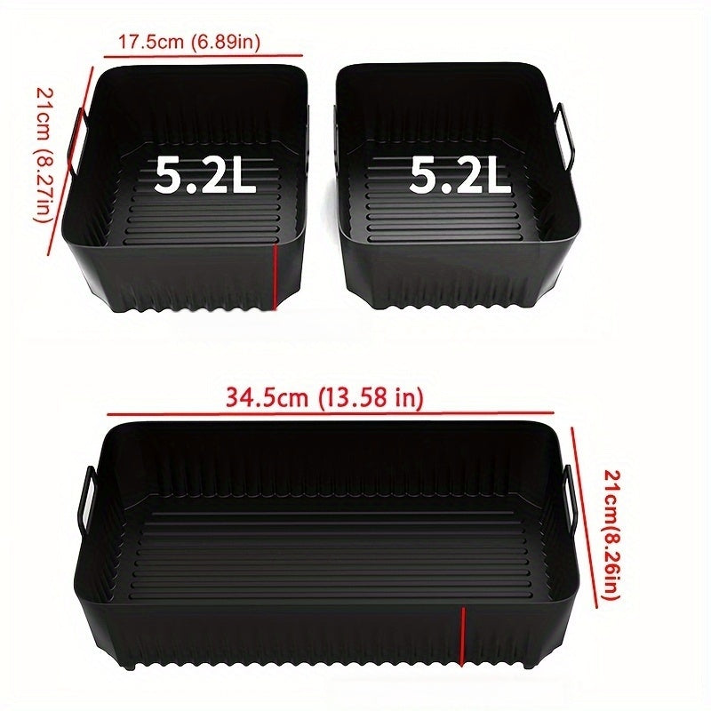 3-Piece Non-Stick Silicone Air Fryer Liners Set Reusable Food-Safe Kitchen Accessories