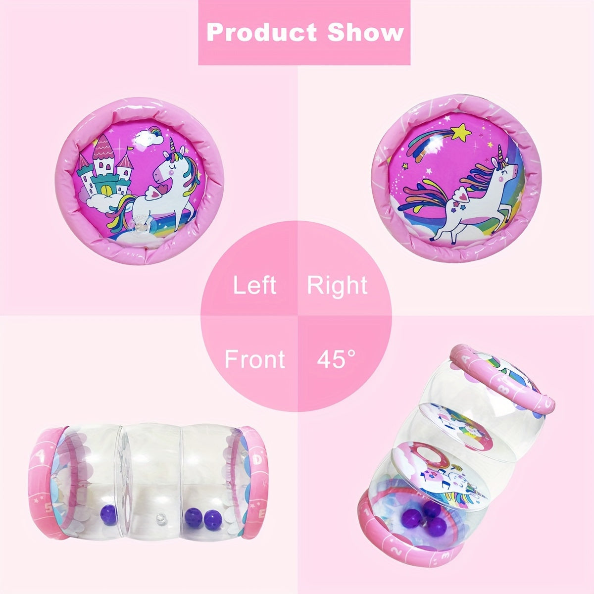 Multicolor PVC Glow Crawling Toy for Kids with Rattle and Ball for Early Development