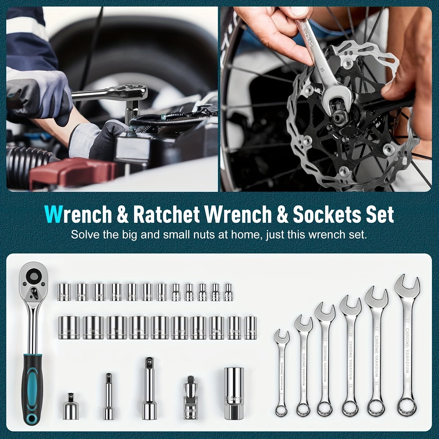 Kit de herramientas para el hogar de 379 piezas con herramientas de aleación azul y estuche de almacenamiento portátil