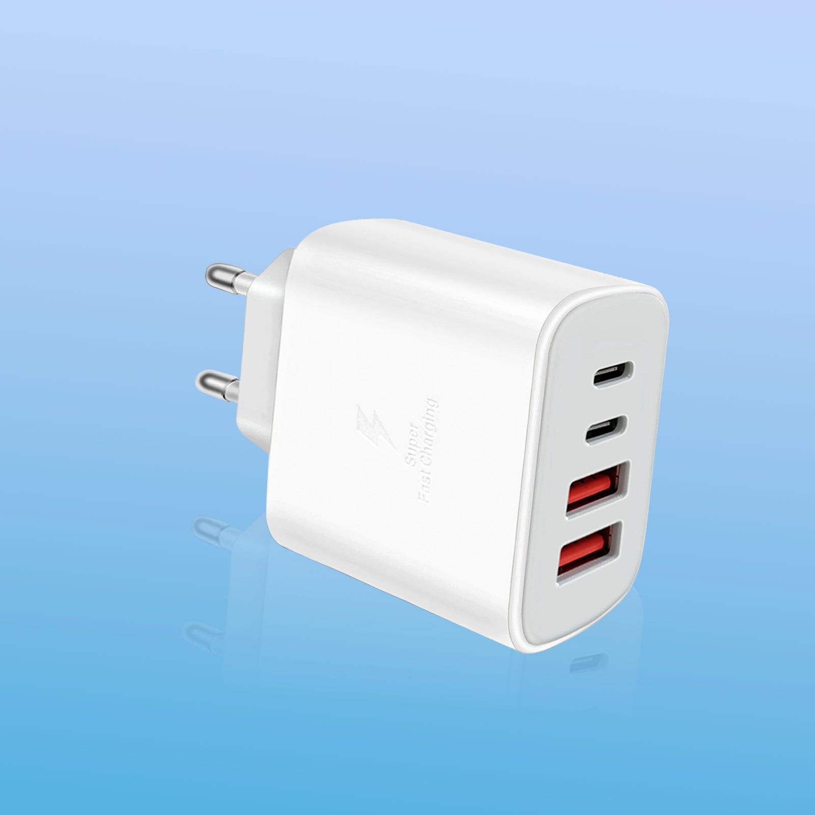iPhone 12/ Pro/ ProMax, iPad, Airpods, Apple Watch, Galaxy uchun 4-portli Type C bilan mos keladigan tez zaryadlash devor rozetkasi adapteri.