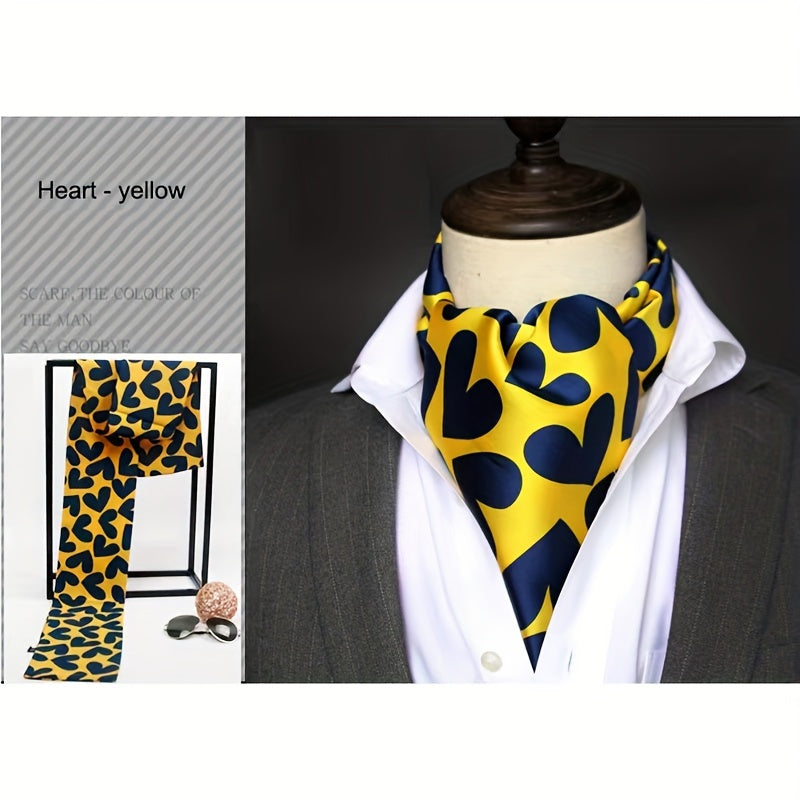 Men's Vintage Twill Scarf with Printed Double Layer for Business and Casual Wear