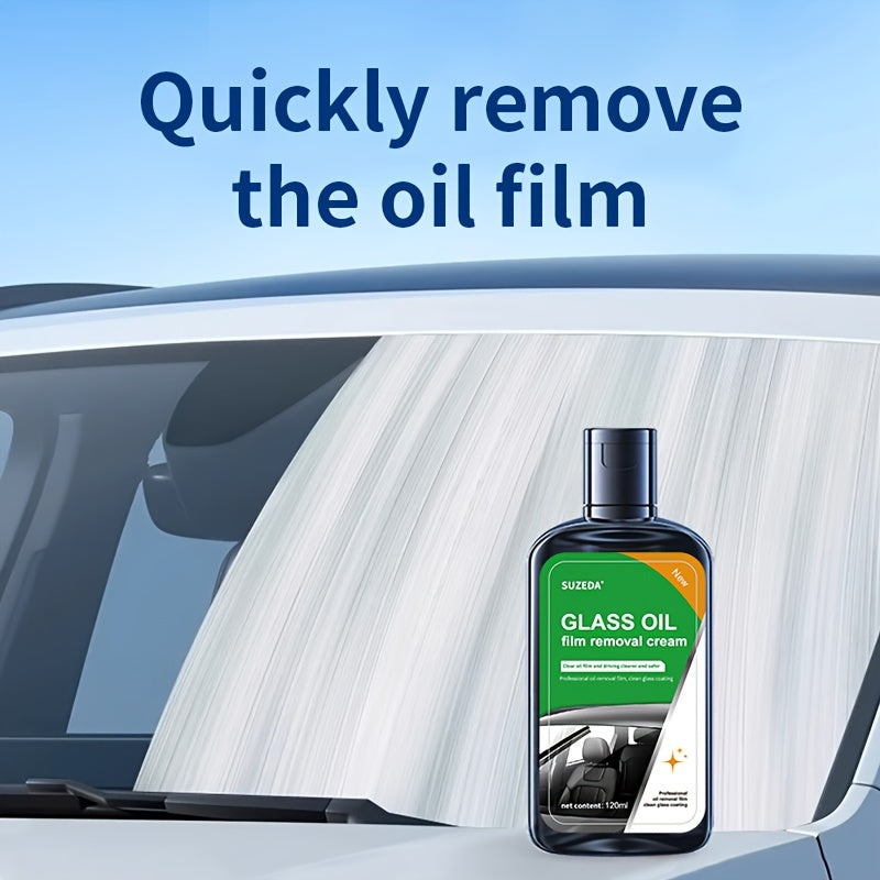 Windshield Cleaner Oil Film Remover Kit with Glass Cleaning Tool and Water Stain Remover for Car Windows and Mirrors