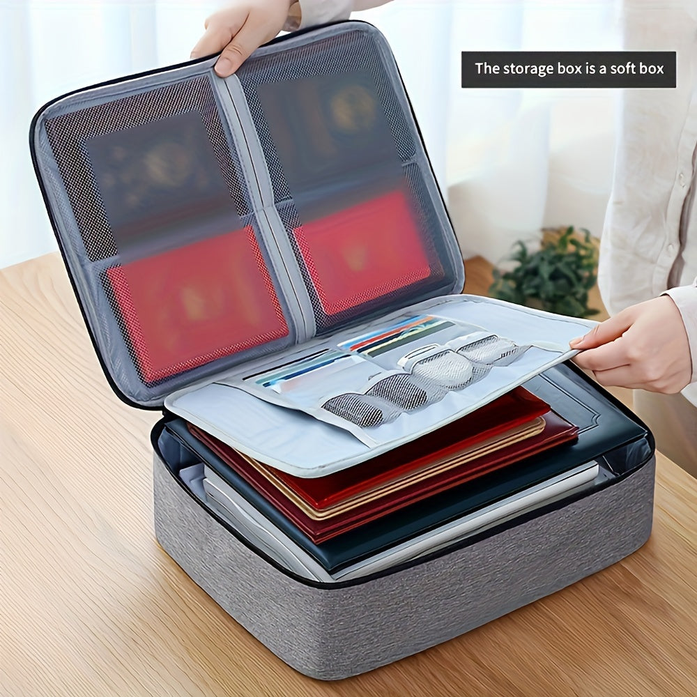 Fireproof Document Bag with Lock Water-Resistant Zipper for Laptop Files Certificates