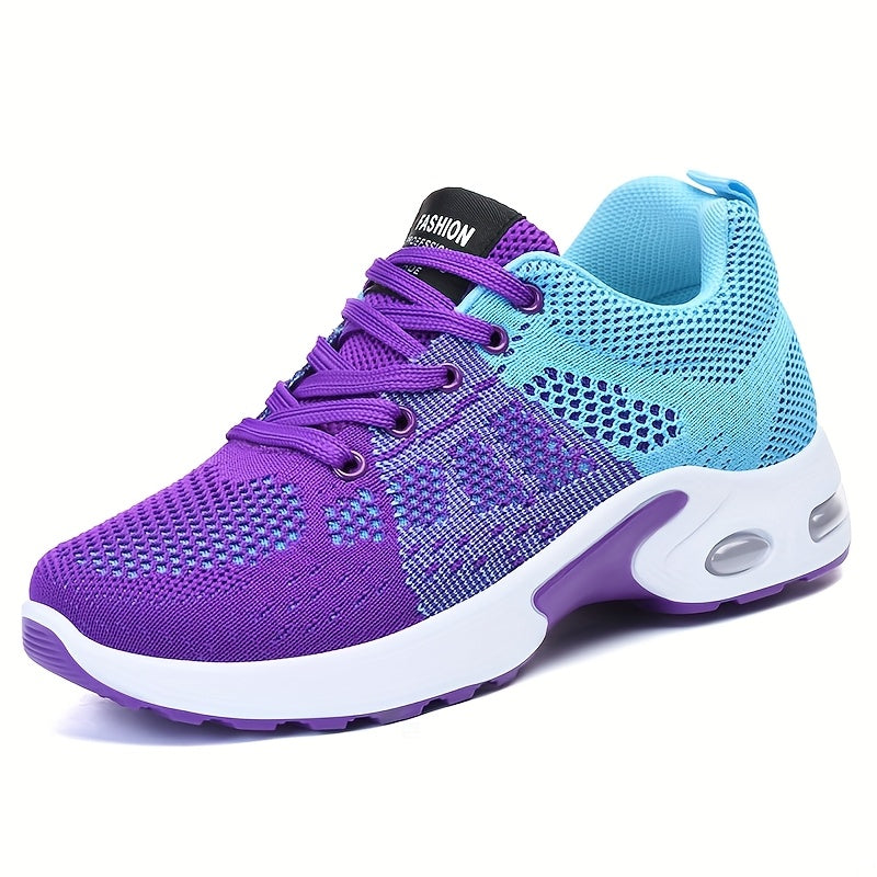 Zapatillas de correr casuales y de fitness con bloque de color transpirable para mujer