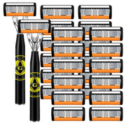 Men's Safety Razor Set with Ultra-Sharp Blades Ergonomic Handle Stainless Steel Head