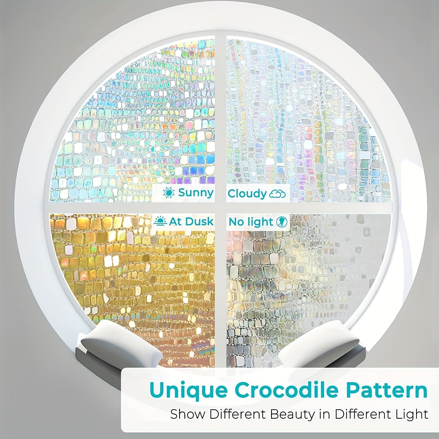 Privacy Window Film Stained Glass Rainbow Decor for Bathroom Living Room