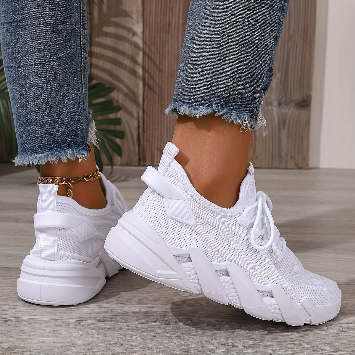 Women’s Breathable Mesh Casual Sneakers Lightweight Running Shoes White