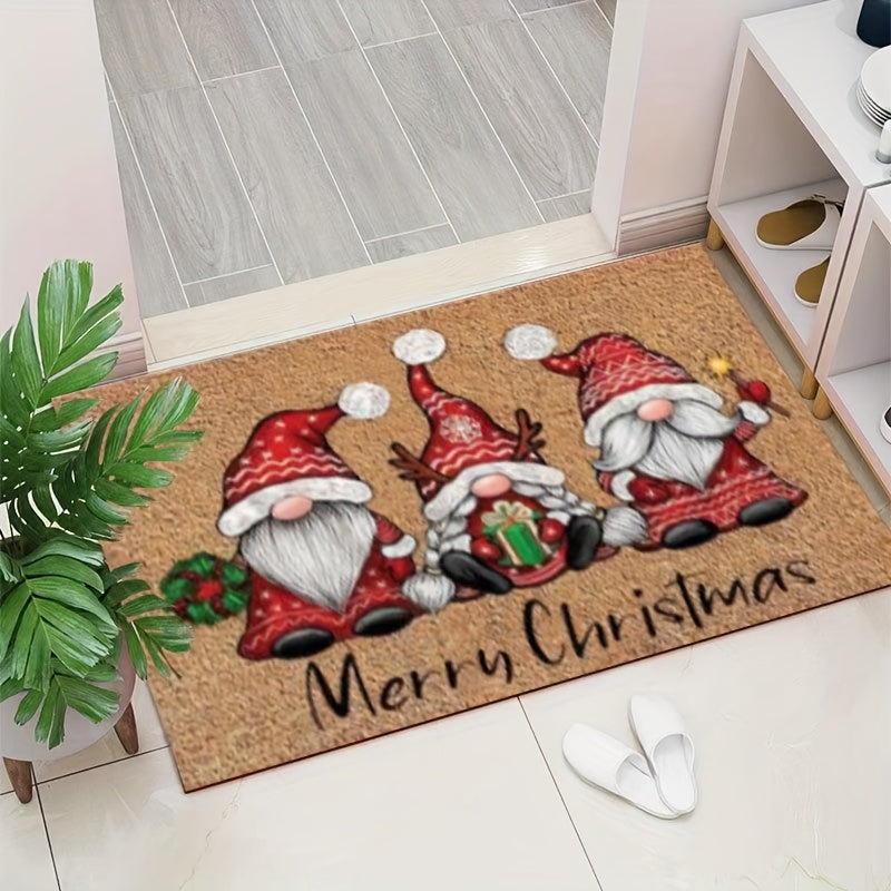 Christmas Gnome Door Mat Non-Slip Indoor Outdoor Entry Rug