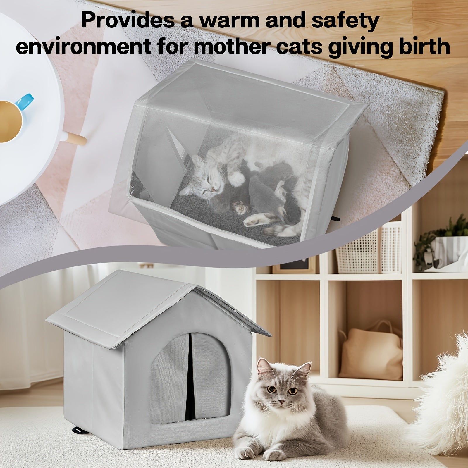 Waterproof Small Animal House with Sponge Insulation for Indoor Outdoor Use