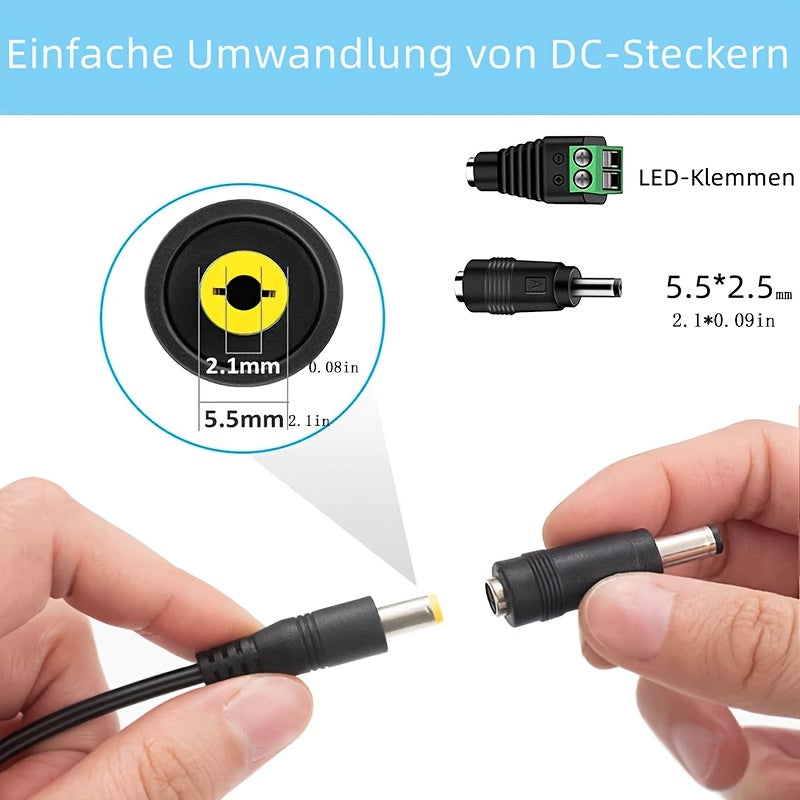 3-in-1 Quvvat adaptori Yevropa rozetkasi 12V 1A xavfsizlik kameralari CCTV LED chiroqlari uchun