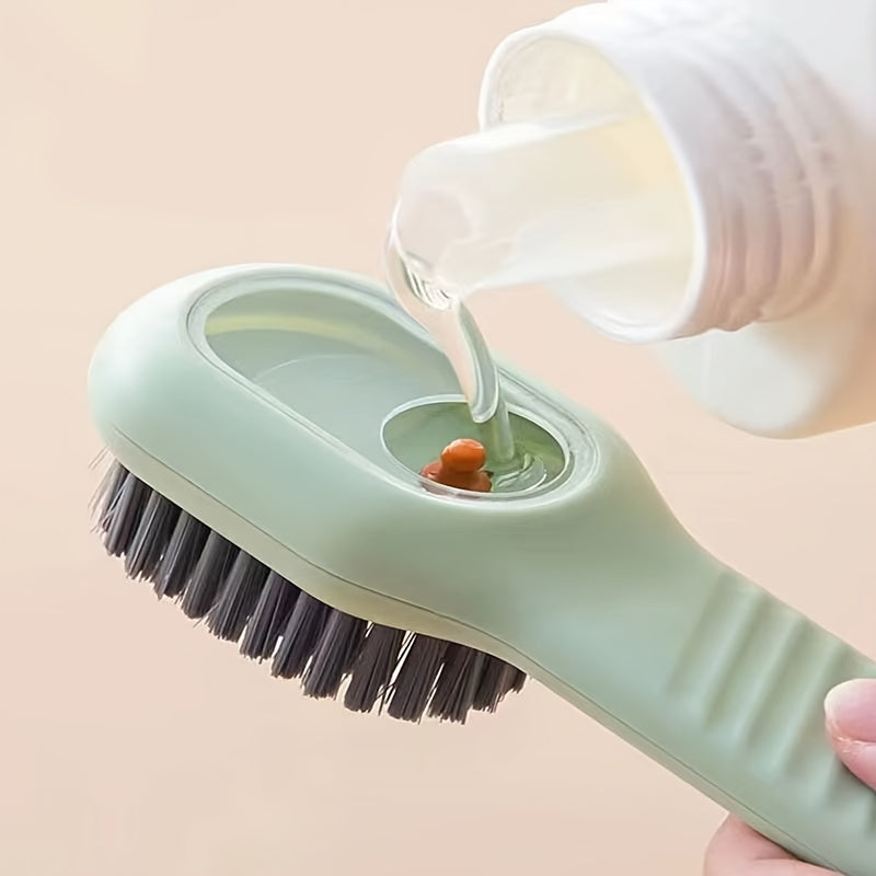 Multi-Purpose Laundry Brush with Soap Dispenser Durable Plastic for Clothes Bedding