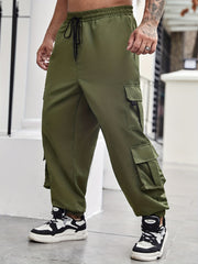 Men's Plus Size Cargo Pants with Pockets for Spring and Fall Fashion