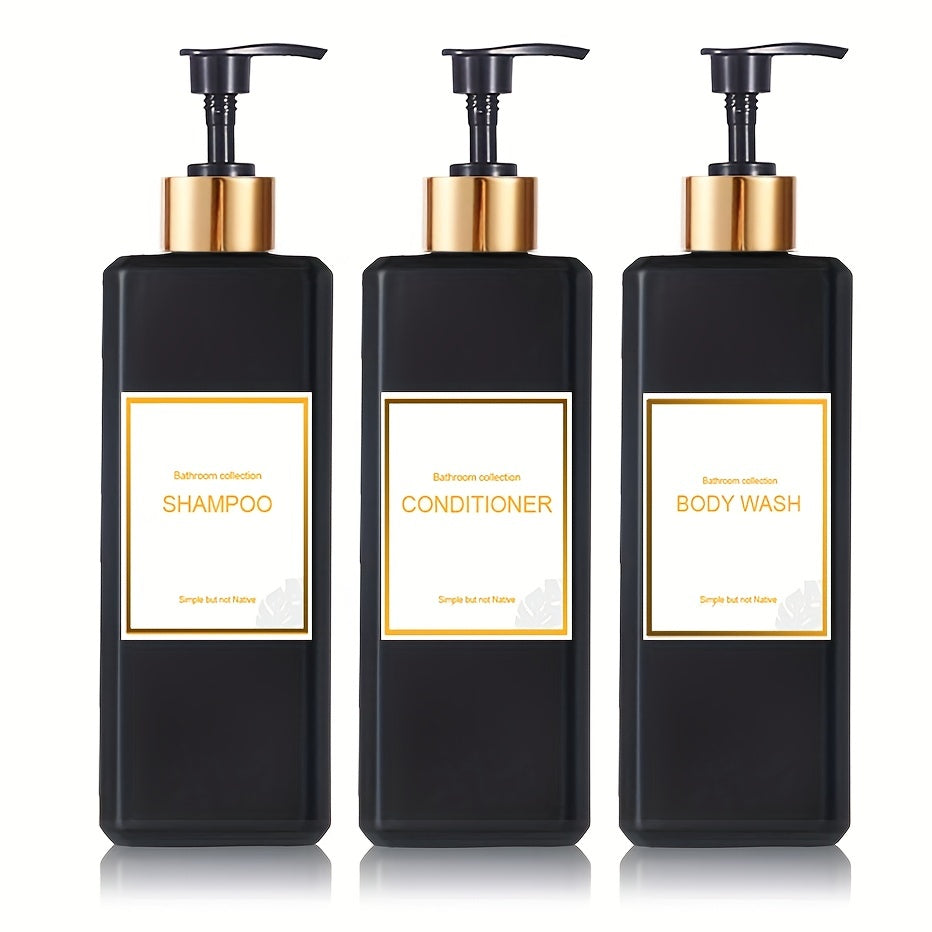 3-Piece Soap Dispenser Set Waterproof Labels Bathroom Accessories Home Decor