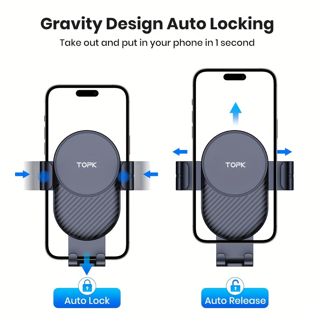 Soporte universal para teléfono de coche de material ABS con sensor de gravedad y soporte de tablero