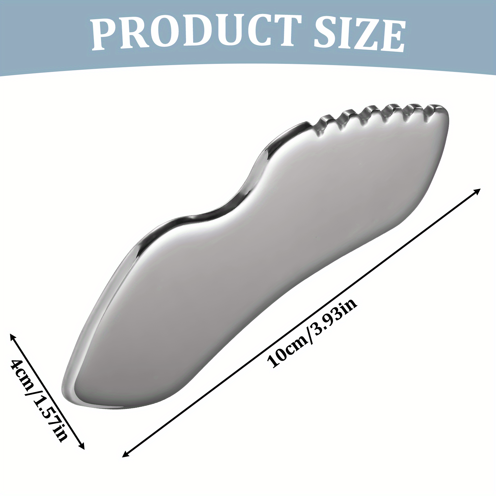 Stainless Steel Gua Sha Board with Teeth Fascia Knife Facial Massage Tool