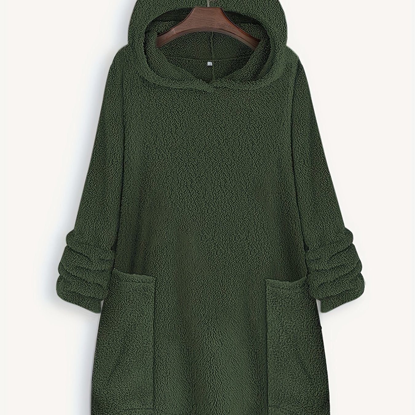 Plus Size Women's Fleece Hoodie Sweatshirt with Pockets and Long Sleeves