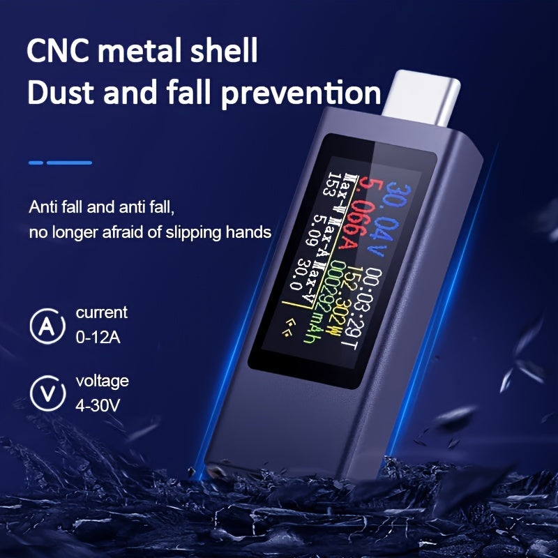 Digital Multimeter USB Powered 4-30V 0-12A Metal Shockproof