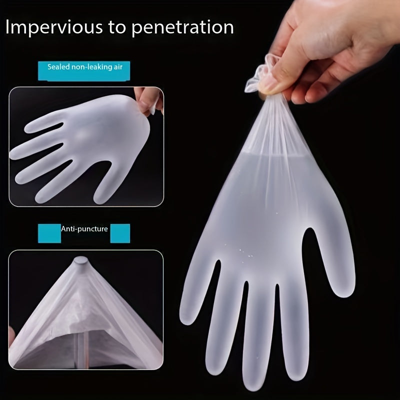 Pack of 50 or 100 Waterproof Powder-Free Plastic Kitchen Gloves for Cleaning