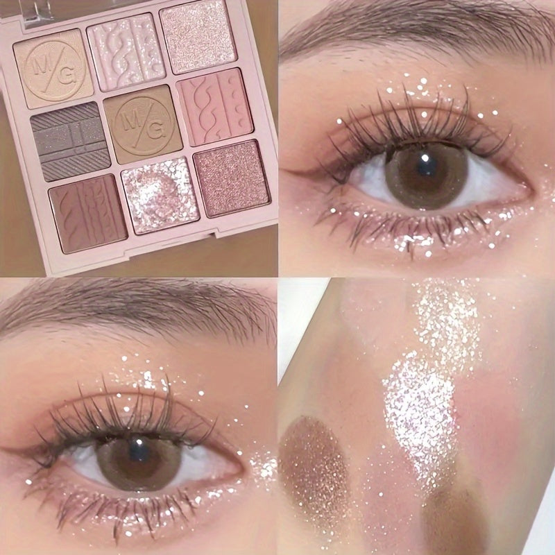 9-Color Eyeshadow Palette Matte Shimmer Waterproof Long-Lasting Velvet Finish