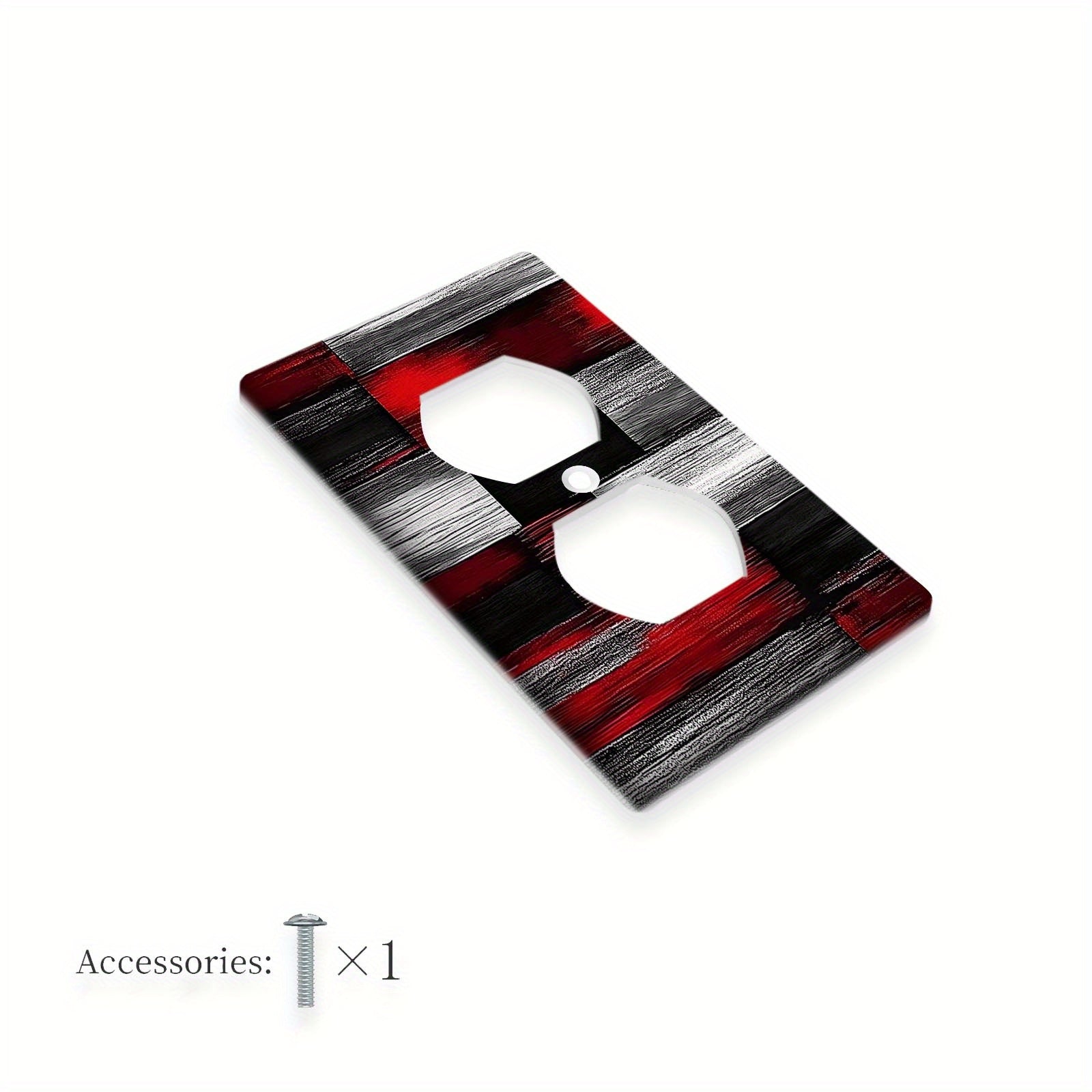 Placa decorativa para interruptor de pared en rojo, negro y gris, sin cableado, resistente y fácil de montar para hogar u oficina