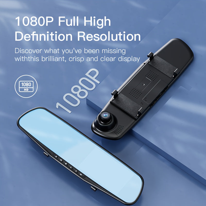 1080P HD Dash Cam with Night Vision and Rear Camera 64GB Storage Parking Monitoring