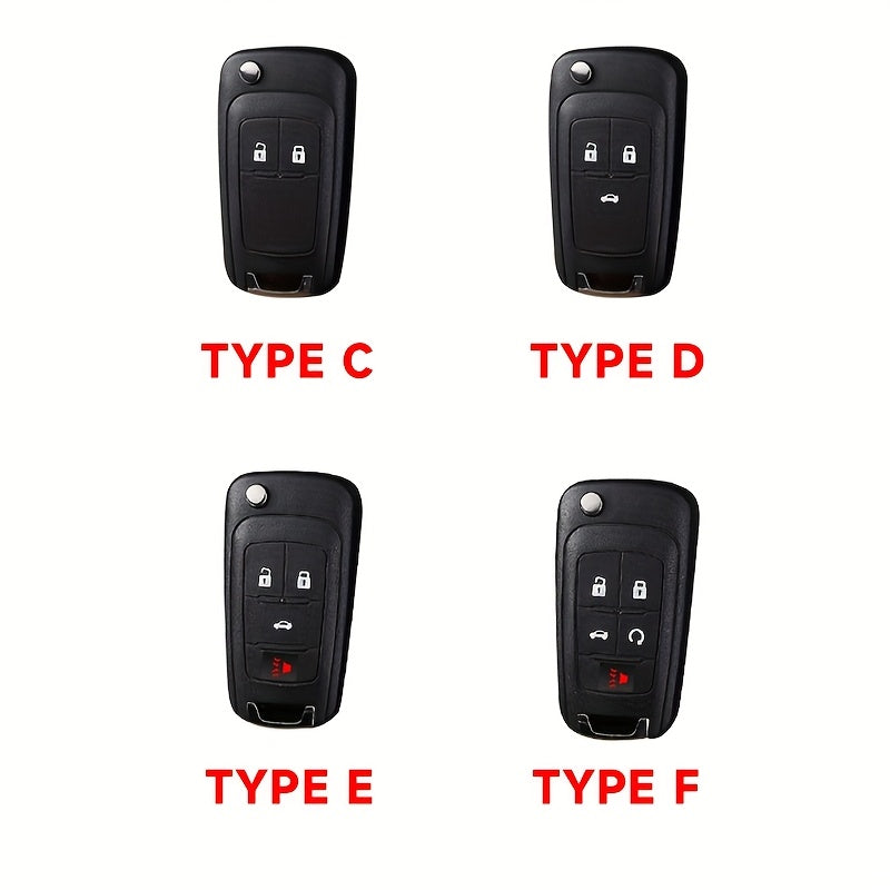 Universal Zinc Alloy Car Key Fob Remote Start Panic Alarm Black Gray 4 Buttons