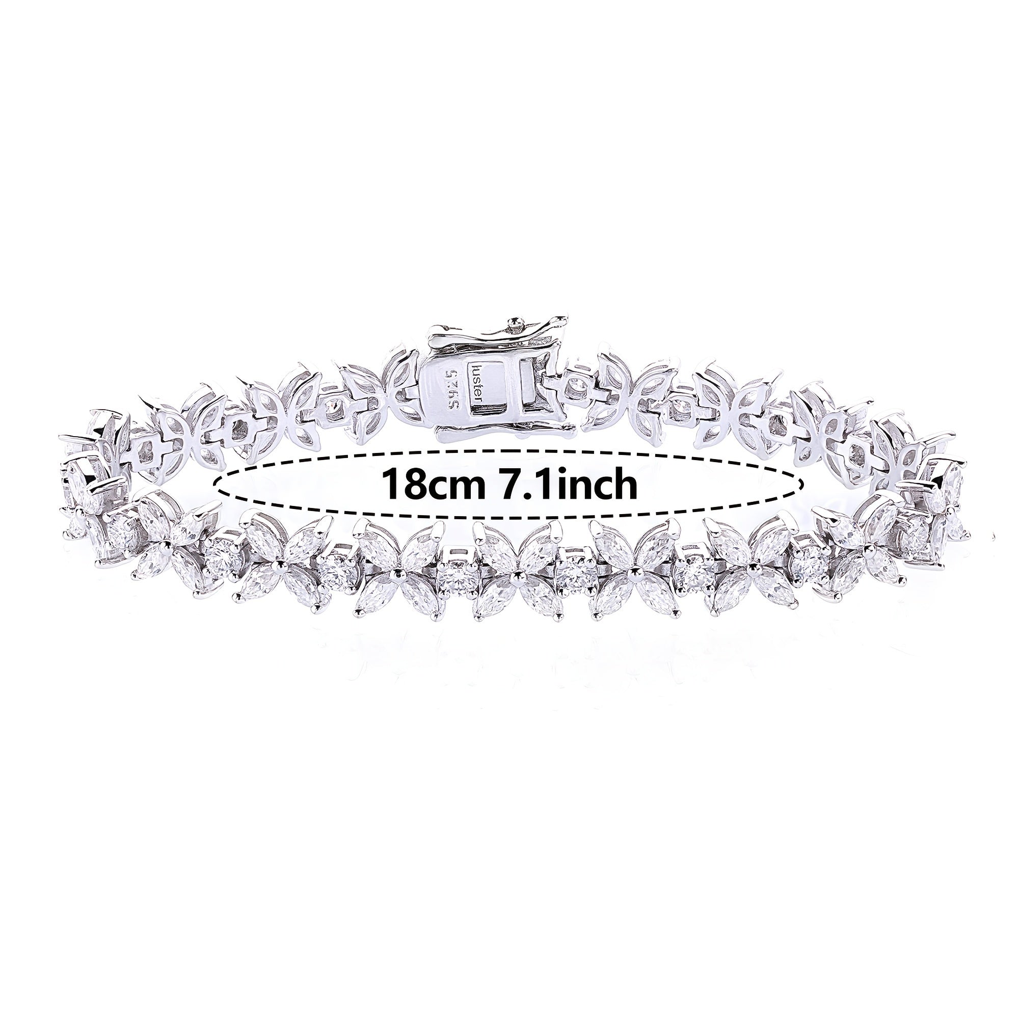 Silver Butterfly Bracelet with Moissanite Stones 2MM Plated in Platinum