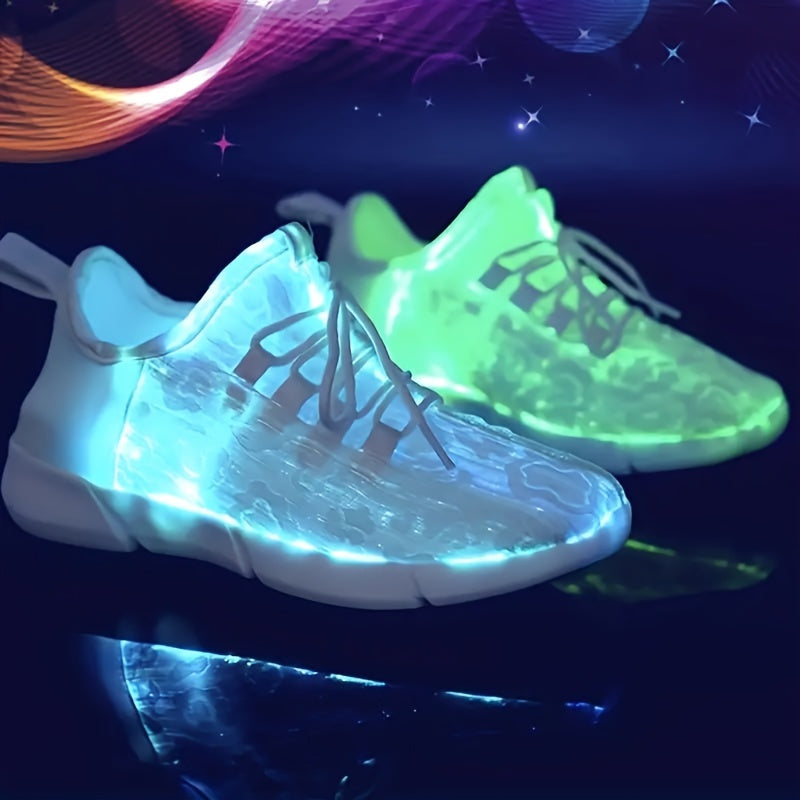 Unisex Casual Luminous Sneakers Breathable LED Rechargeable Running Shoes