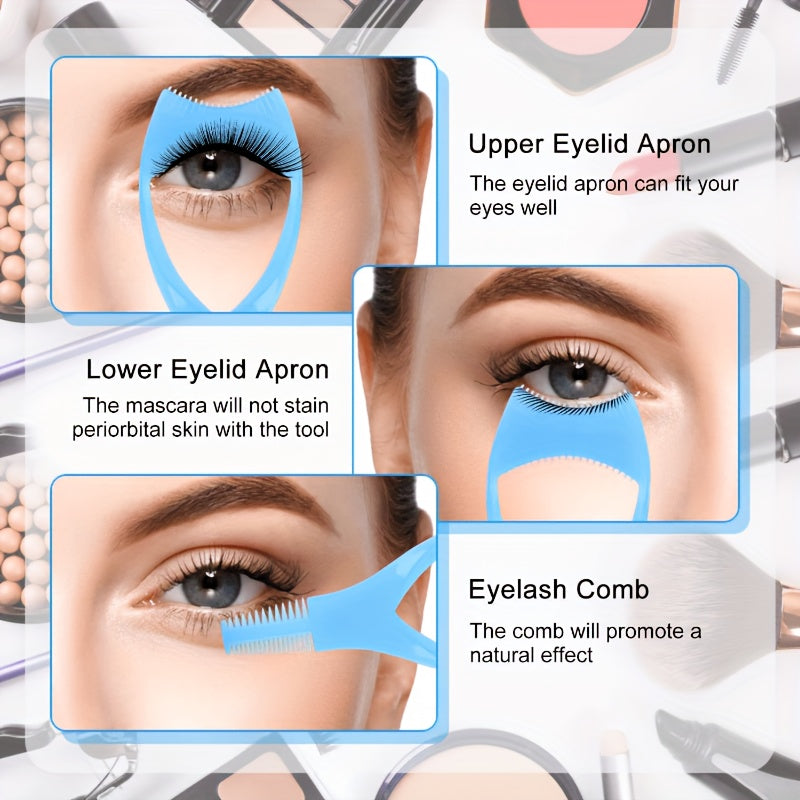 Female Eyelash Makeup Guard Set with Comb, Upper and Lower Eyelash Applicator