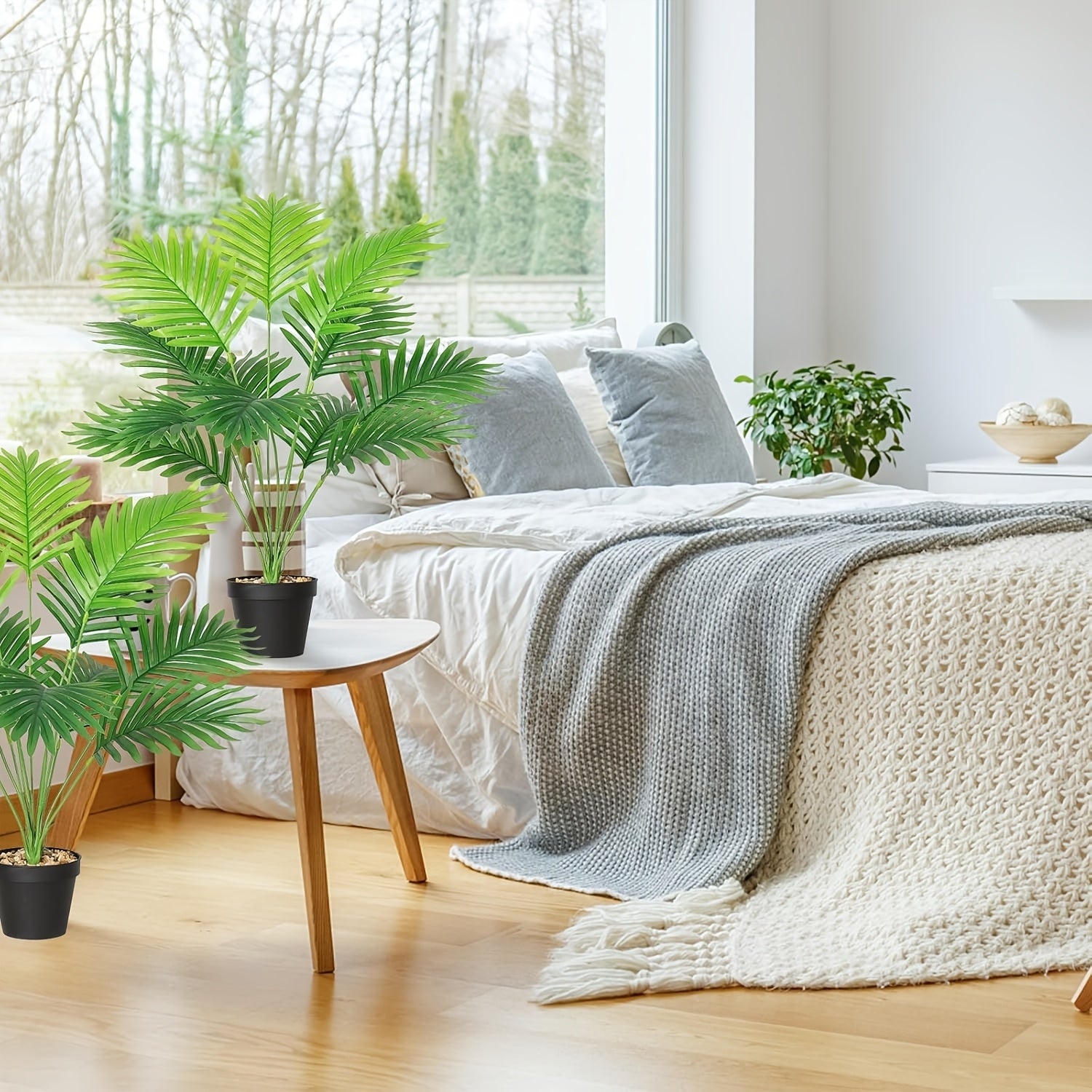 Artificial Potted Palm Tree 18 Heads Detachable Indoor Outdoor Decor Housewarming Gift