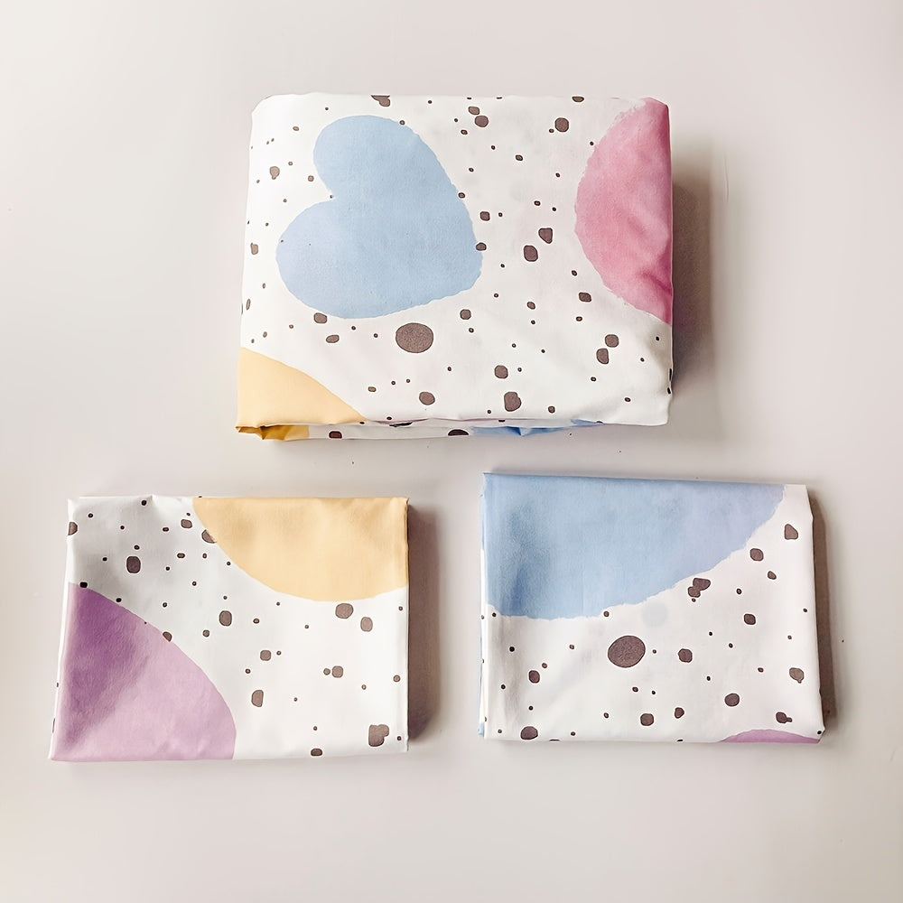 Heart Pattern Pillowcases Soft Breathable Polyester Envelope Closure for Bedroom Sofa