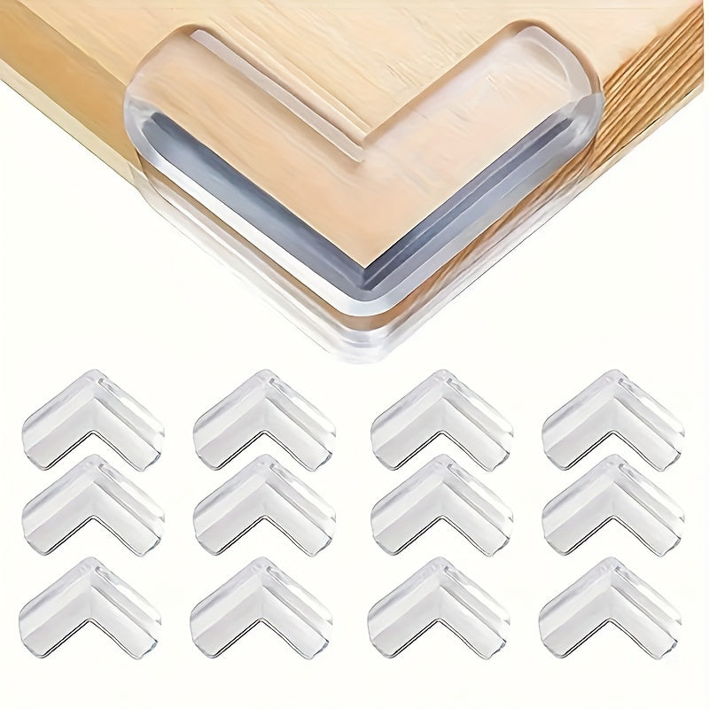 L-Shaped Transparent Table Corner Protectors for Furniture Safety 6 Pack