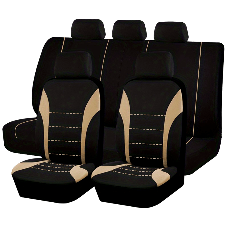 Universal Car Seat Cover Set 9pcs Black Gray Red Blue Cushions Auto Accessories
