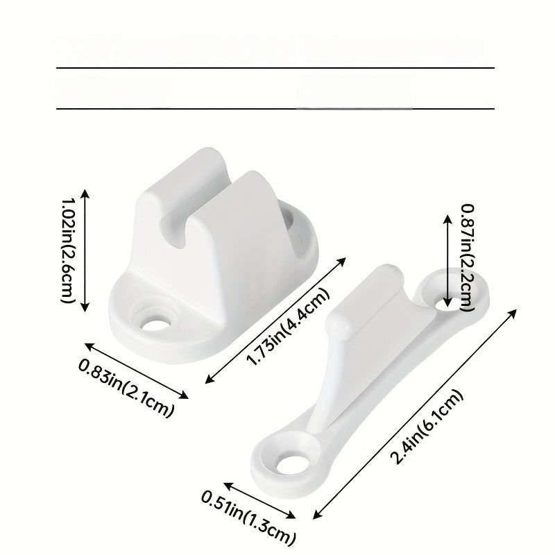 Nylon Door Stopper Set for RVs White T-Shaped Civilian Campers