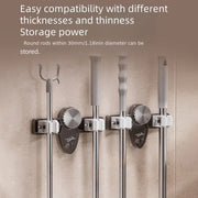 Uy hammomi uchun vakuum so'rish plitkasi bilan mopa ushlagich - olib tashlanadigan va burgusiz, ikkita klip bilan