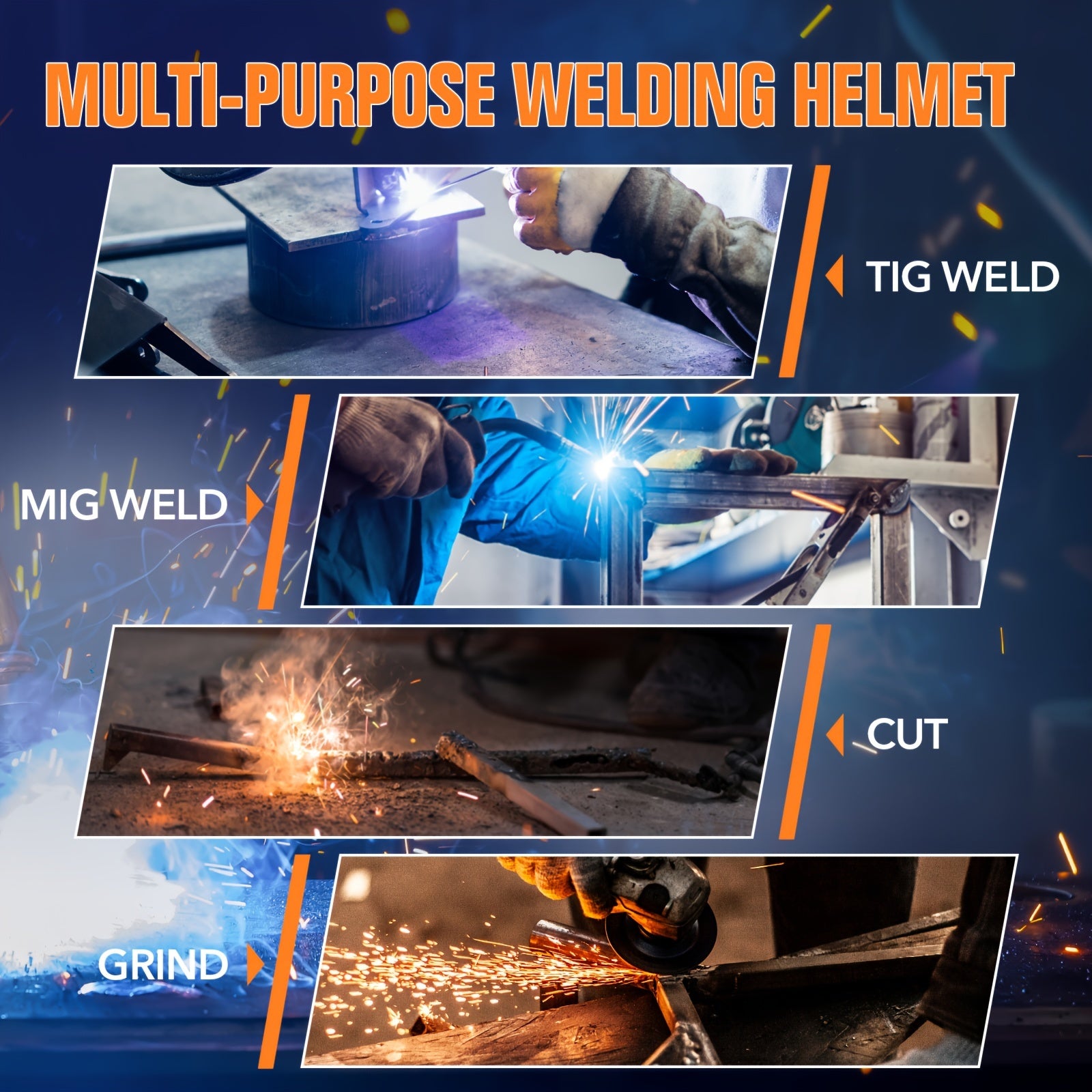 Men's Auto Darkening Welding Helmet with True Color Technology Solar Powered Large Viewing Area