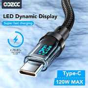 120W USB-A to Type-C PD Nylon Charging Cable for Fast Data Sync Durable PVC