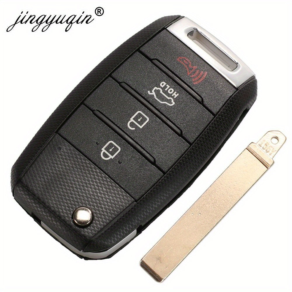Flip Remote Key Shell Black ABS Car Fob Housing Replacement for SUV Sedan