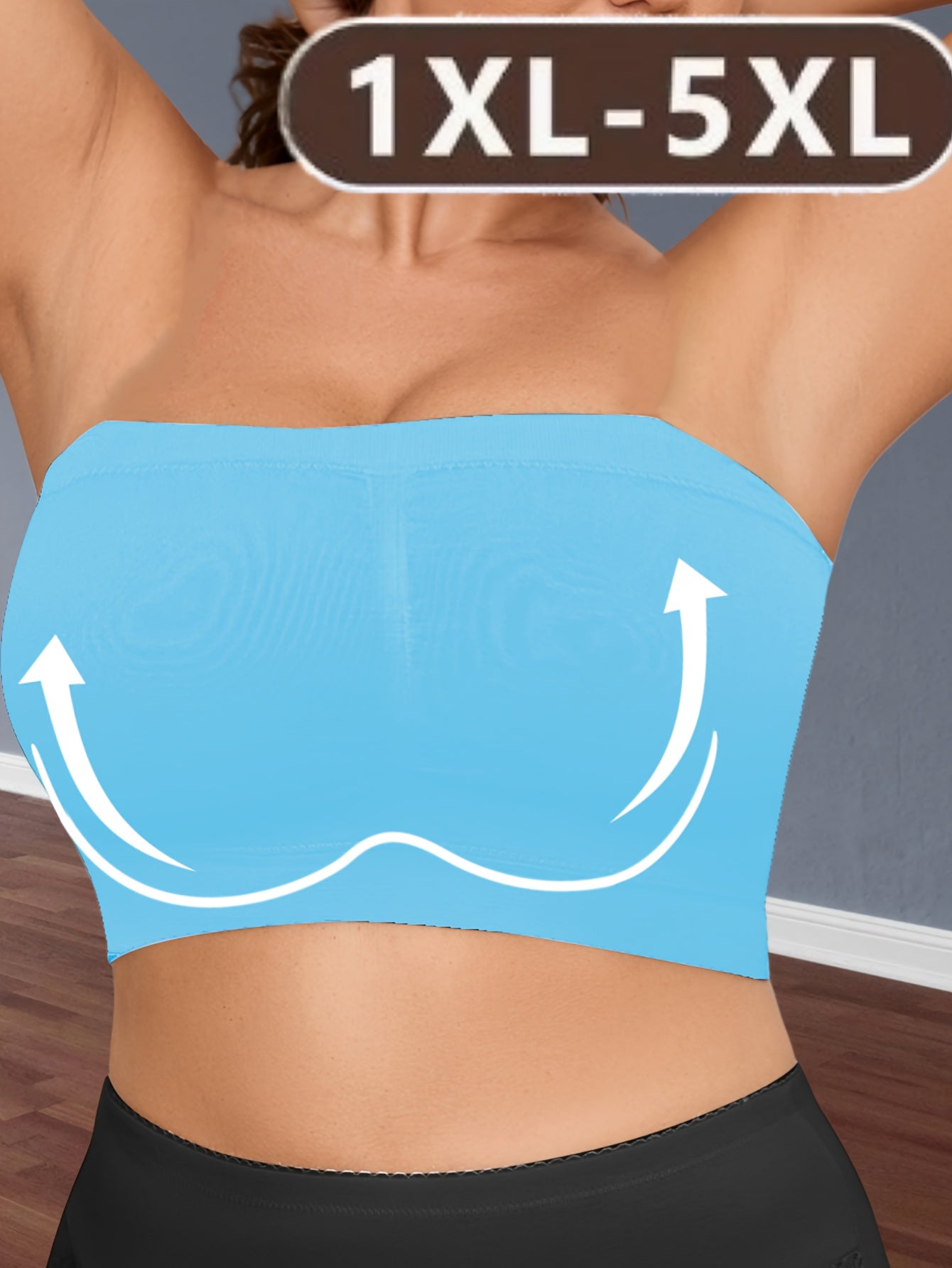 Plus Size Women's Seamless Backless Sports Bra Medium Support Yoga Gym Casual