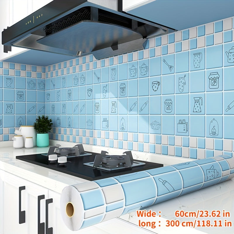 Waterproof Kitchen Protection Sticker Roll Self-Adhesive Oil Heat Resistant for Stoves Cabinets Tiles